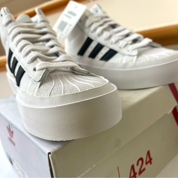 NWT Adidas 424 Pro Model Sneaker Black / white - Picture 4 of 15